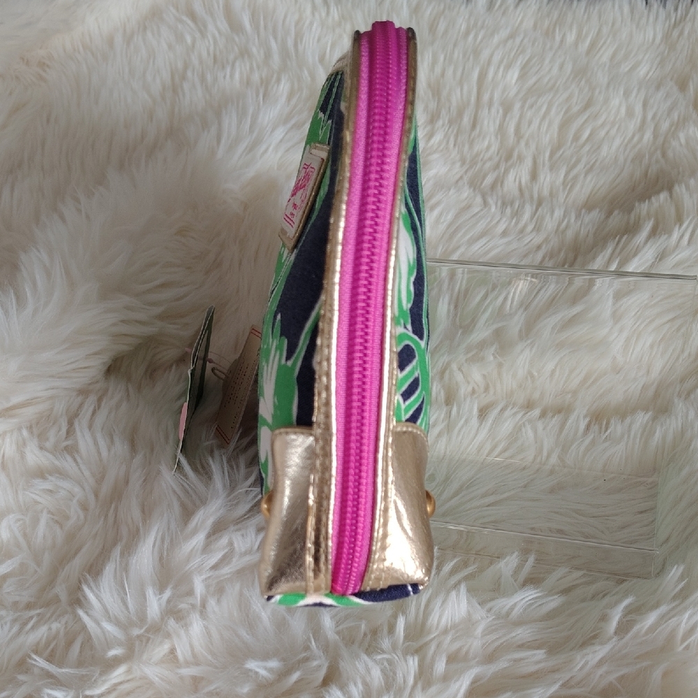 Lilly Pulitzer Navy and Green Floral Pouch - Picture 7 of 13